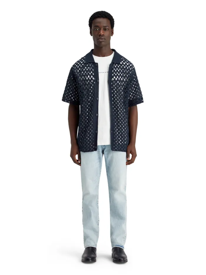 Crochet Knitted Polo Short Sleeve Night Men Scotch and Soda TShirts and Polo Shirts