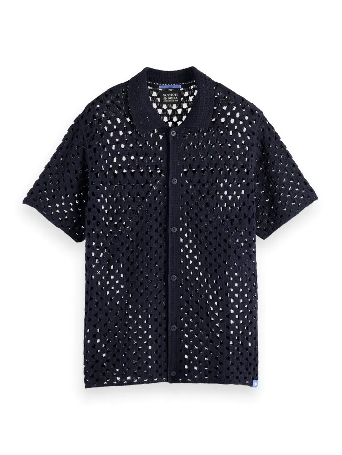 Crochet Knitted Polo Short Sleeve Night Men Scotch and Soda TShirts and Polo Shirts Crochet Knitted Polo Short Sleeve Night Men Scotch and Soda TShirts and Polo Shirts