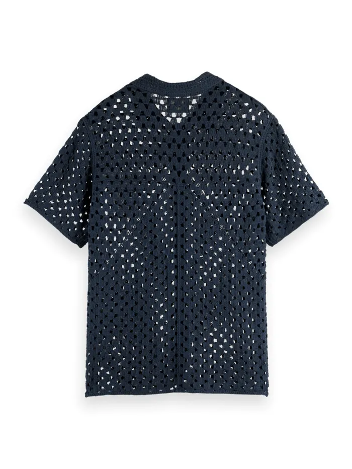 Crochet Knitted Polo Short Sleeve Night Men Scotch and Soda TShirts and Polo Shirts Crochet Knitted Polo Short Sleeve Night Men Scotch and Soda TShirts and Polo Shirts