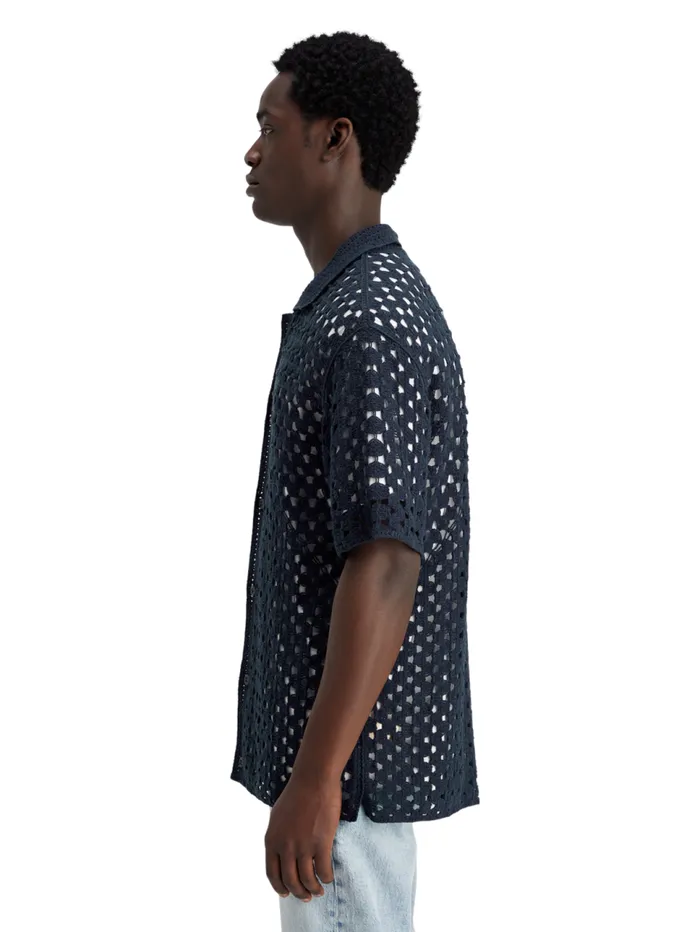 Crochet Knitted Polo Short Sleeve Night Men Scotch and Soda TShirts and Polo Shirts Crochet Knitted Polo Short Sleeve Night Men Scotch and Soda TShirts and Polo Shirts