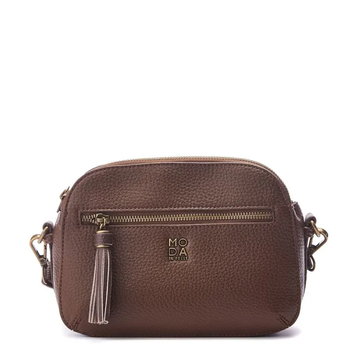 Crossbody Bags Women Moda In Pelle Aubree Bag Dark Brown Porvair