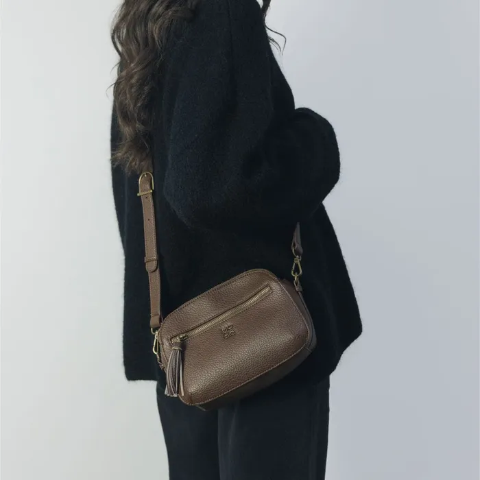 Crossbody Bags Women Moda In Pelle Aubree Bag Dark Brown Porvair
