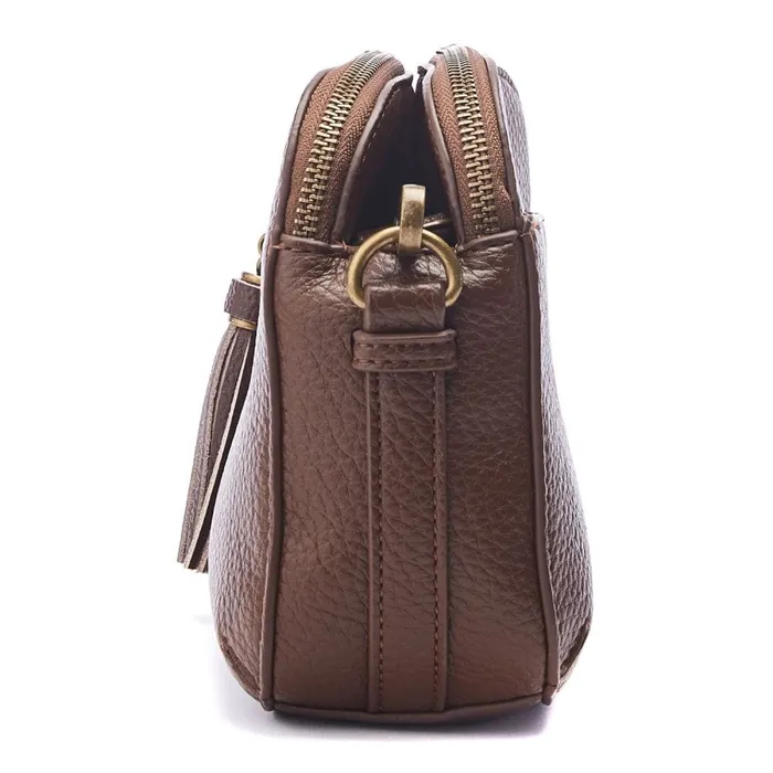 Crossbody Bags Women Moda In Pelle Aubree Bag Dark Brown Porvair