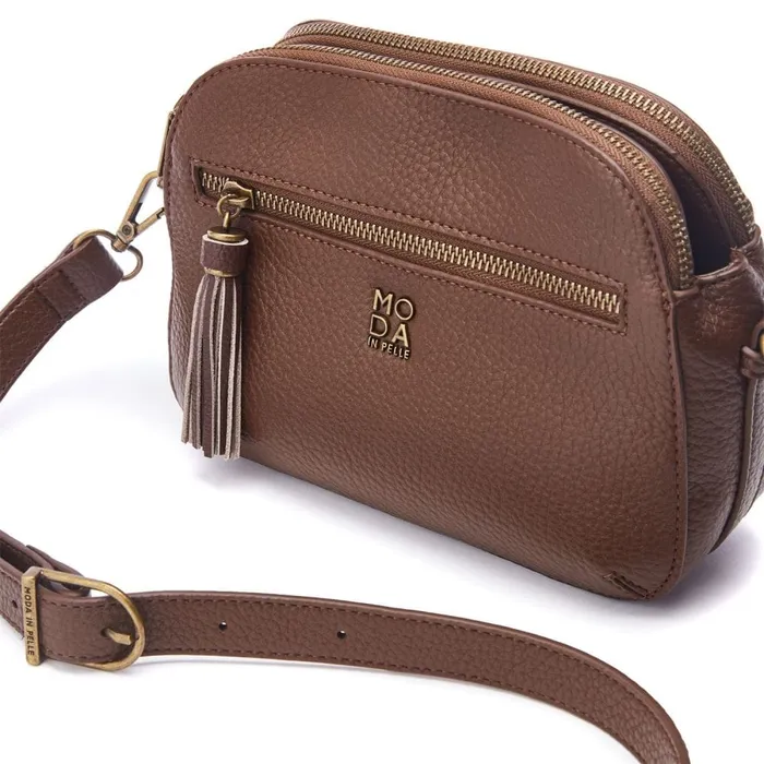 Crossbody Bags Women Moda In Pelle Aubree Bag Dark Brown Porvair