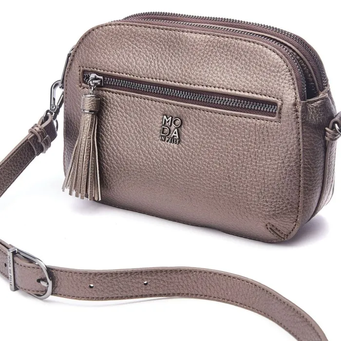 Crossbody Bags Women Moda In Pelle Aubree Bag Pewter Porvair