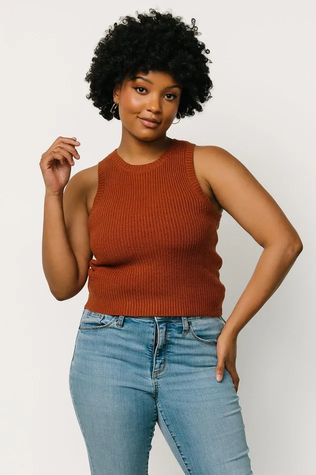 Cruz Knit Tank Top Copper Women Baltic Born Blouses Shirts