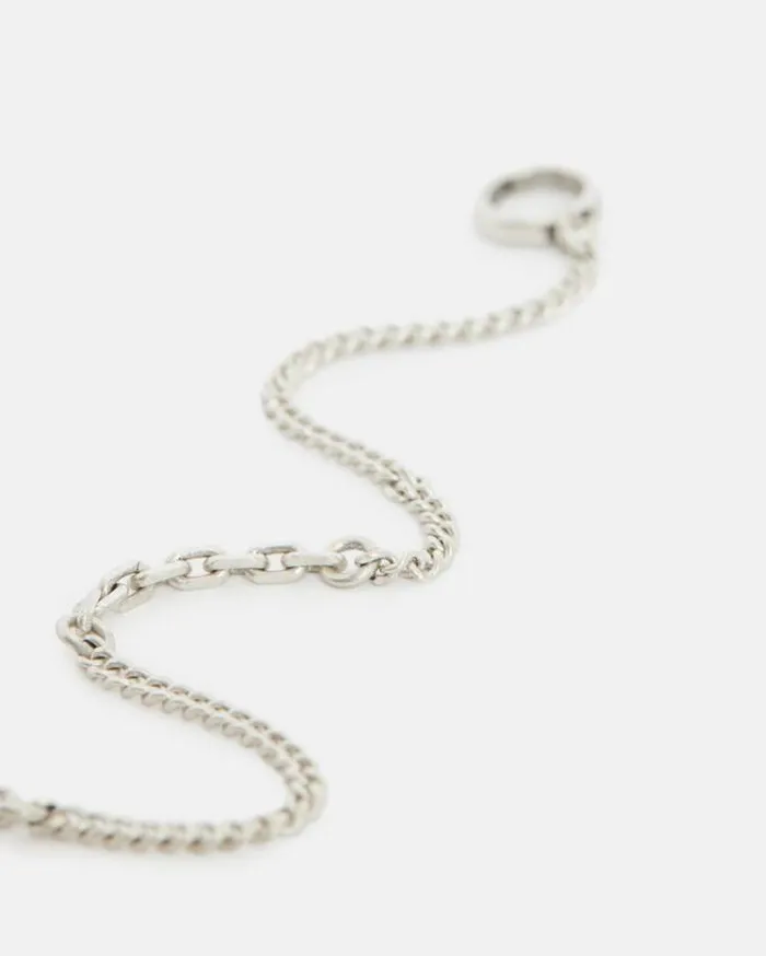 Cyrus Curb Chain Sterling Silver Bracelet Warm Silver Men AllSaints Jewelry