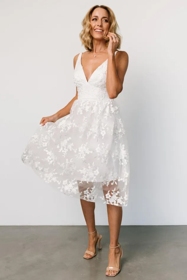 Dante Applique Midi Dress Off White Women Baltic Born Bridal Dante Applique Midi Dress Off White Women Baltic Born Bridal
