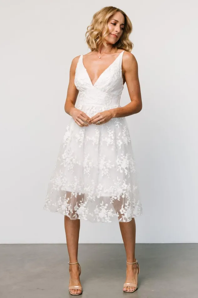 Dante Applique Midi Dress Off White Women Baltic Born Bridal Dante Applique Midi Dress Off White Women Baltic Born Bridal