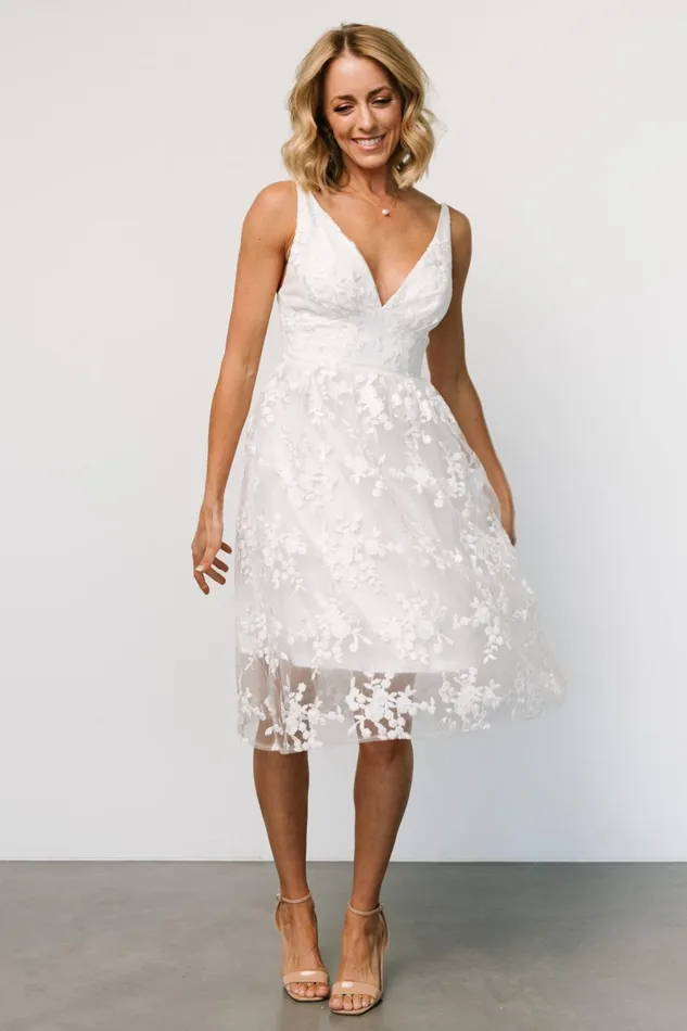 Dante Applique Midi Dress Off White Women Baltic Born Bridal Dante Applique Midi Dress Off White Women Baltic Born Bridal