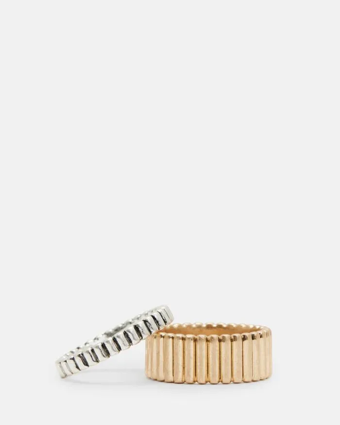 Darcy Two Tone Ring Set Wrm Braswrm Slver Women AllSaints Jewelry