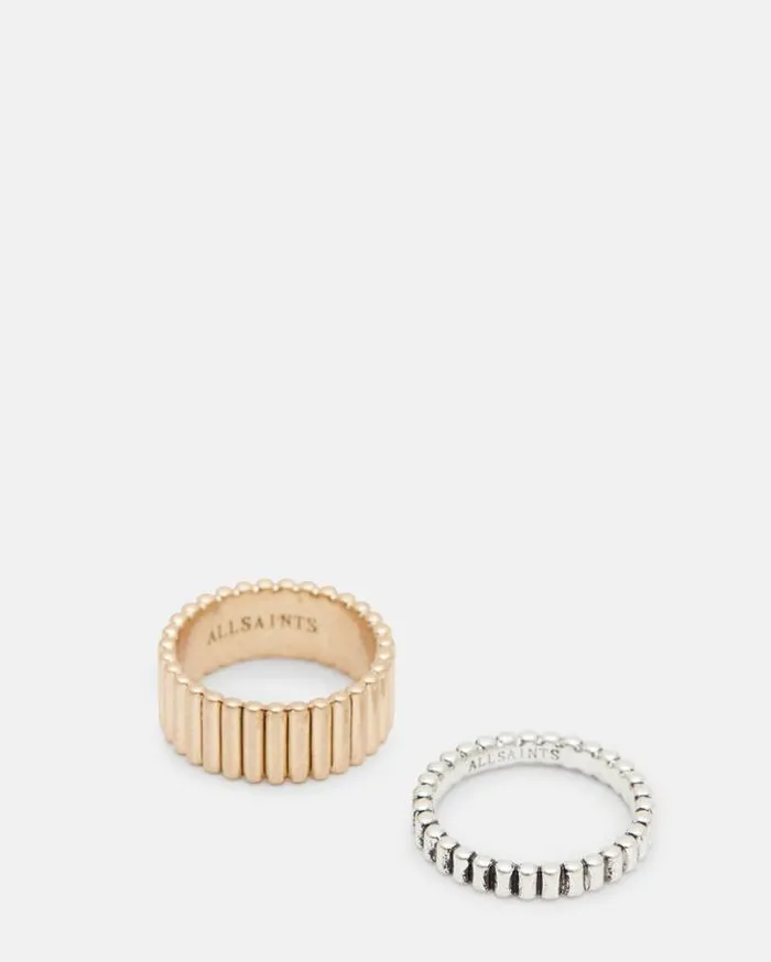 Darcy Two Tone Ring Set Wrm Braswrm Slver Women AllSaints Jewelry