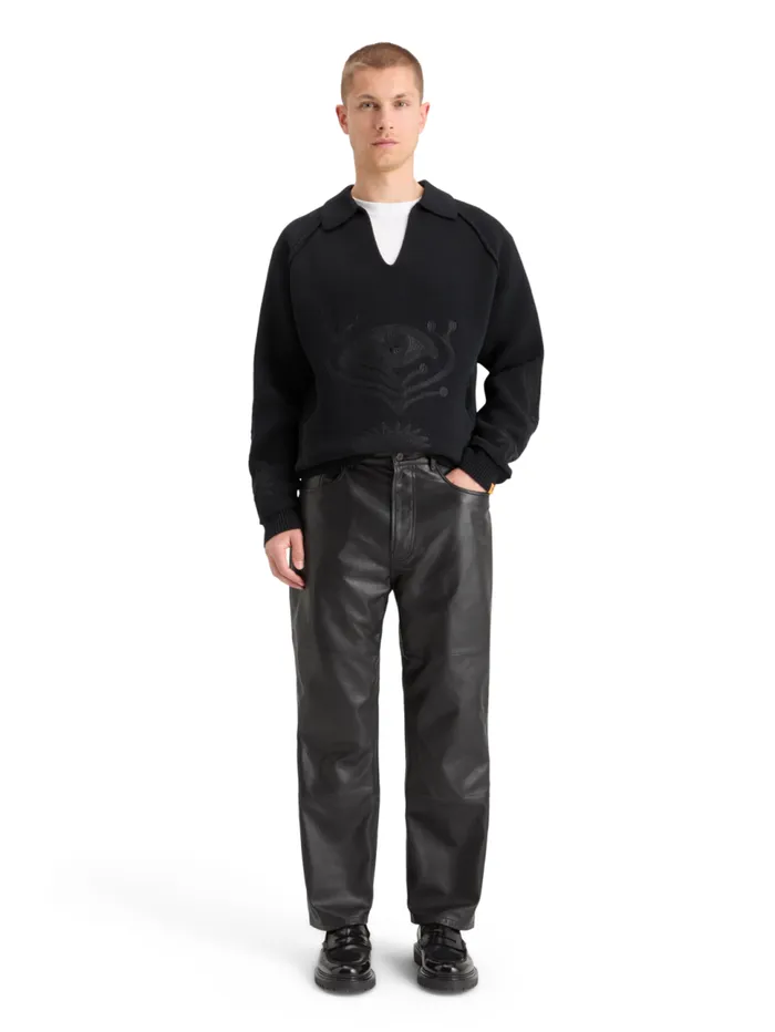 DEAN LEATHER 5POCKET PANTS Black Men Scotch and Soda Pants
