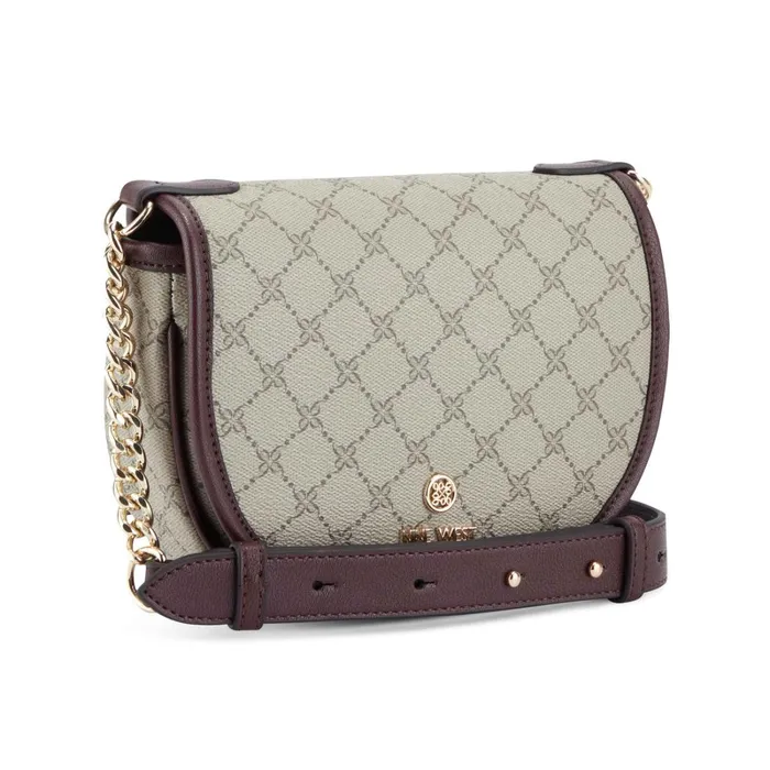 Delaine Crossbody Saddle Bag Beige Logomerlot Women Nine West Crossbody Delaine Crossbody Saddle Bag Beige Logomerlot Women Nine West Crossbody