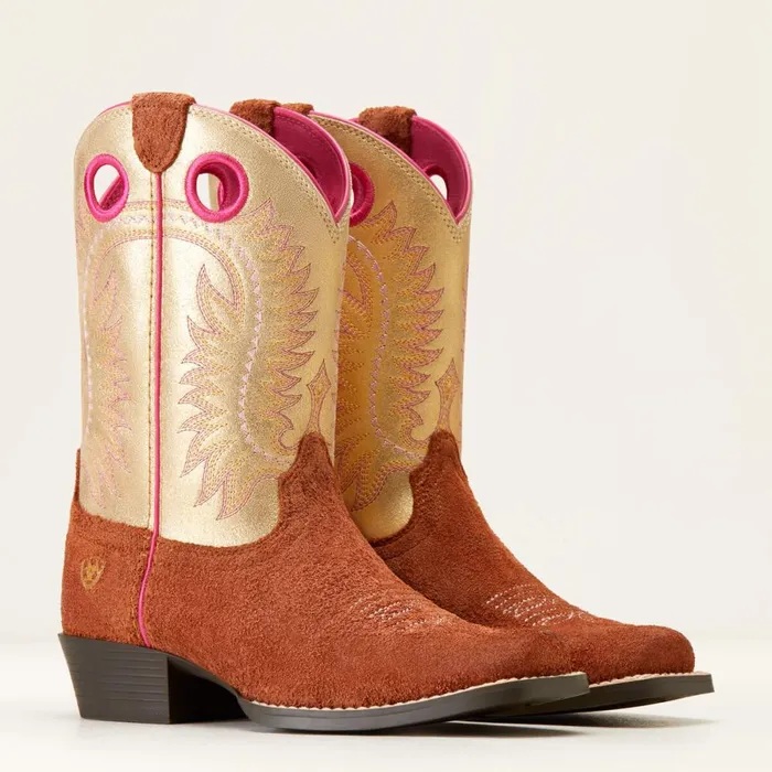Derby Monroe Western Boot Terracotta Roughout Kids Ariat Big Kids039 Footwear