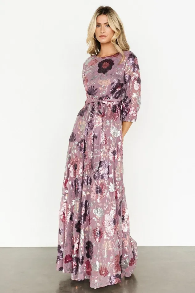 Destiny Sequin Maxi Dress Lilac Floral Women Baltic Born Mother Of The Bride Destiny Sequin Maxi Dress Lilac Floral Women Baltic Born Mother Of The Bride