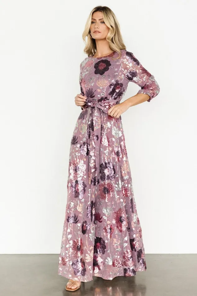 Destiny Sequin Maxi Dress Lilac Floral Women Baltic Born Mother Of The Bride Destiny Sequin Maxi Dress Lilac Floral Women Baltic Born Mother Of The Bride