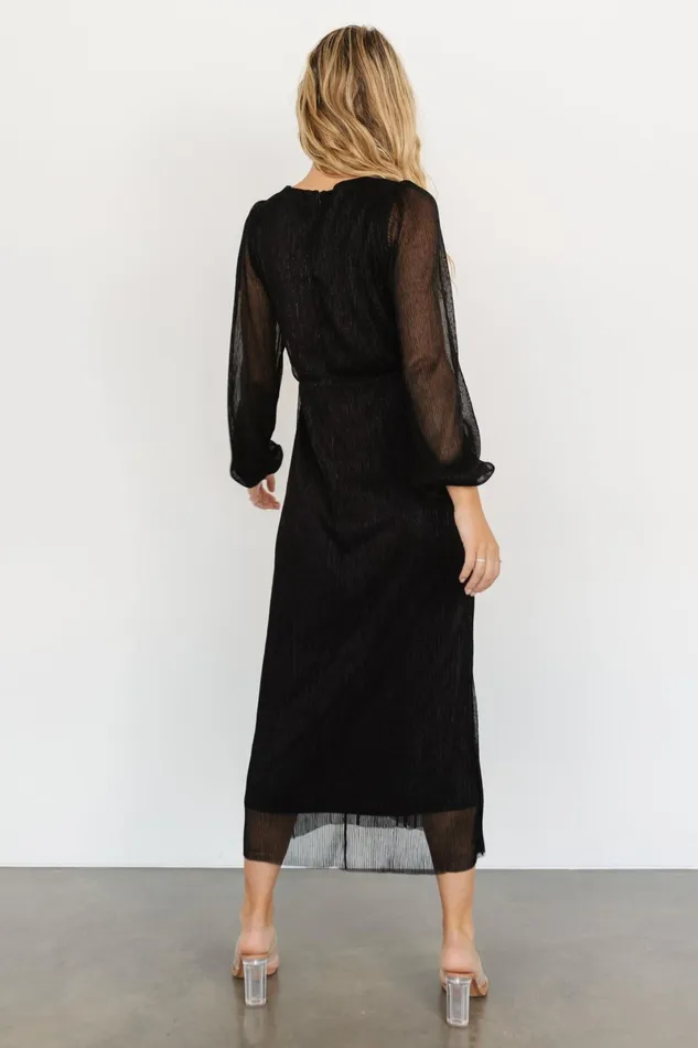 Devlyn Pleated Dress Black Shimmer Women Baltic Born Mother Of The Bride