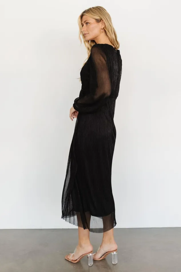 Devlyn Pleated Dress Black Shimmer Women Baltic Born Mother Of The Bride