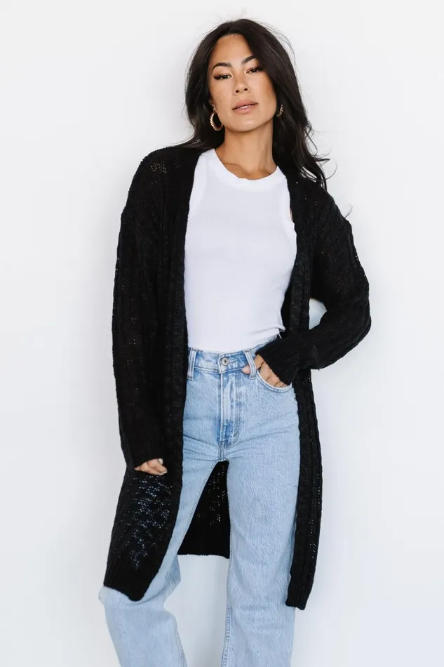 Devman Knit Cardigan Black Women Baltic Born Cardigans