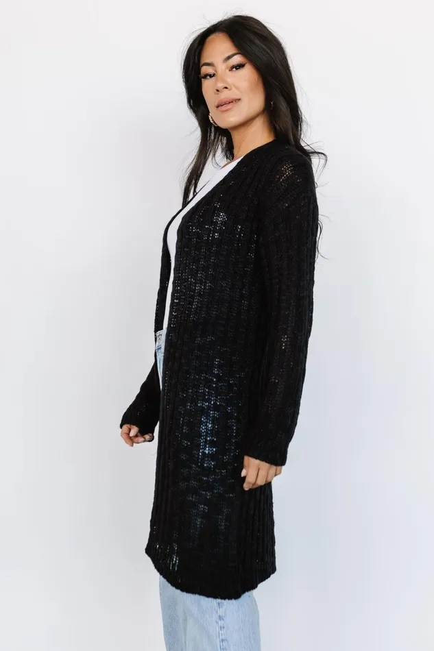 Devman Knit Cardigan Black Women Baltic Born Cardigans Devman Knit Cardigan Black Women Baltic Born Cardigans