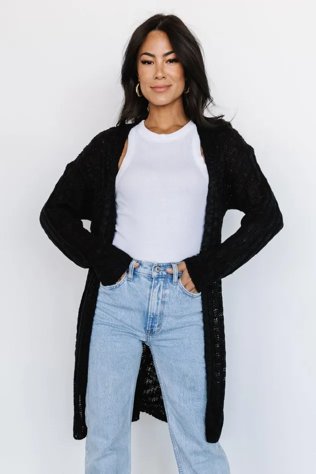 Devman Knit Cardigan Black Women Baltic Born Cardigans Devman Knit Cardigan Black Women Baltic Born Cardigans