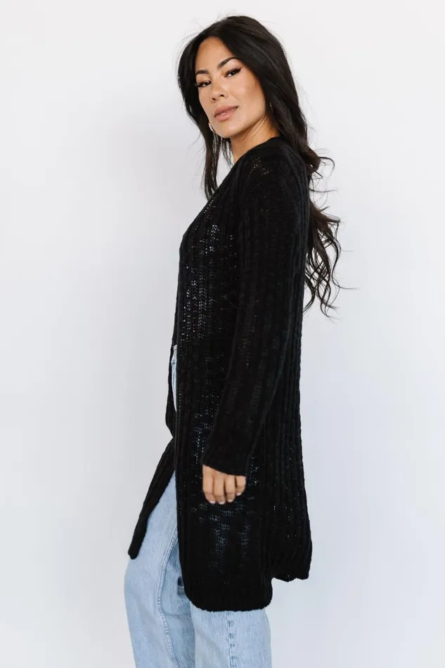 Devman Knit Cardigan Black Women Baltic Born Cardigans Devman Knit Cardigan Black Women Baltic Born Cardigans
