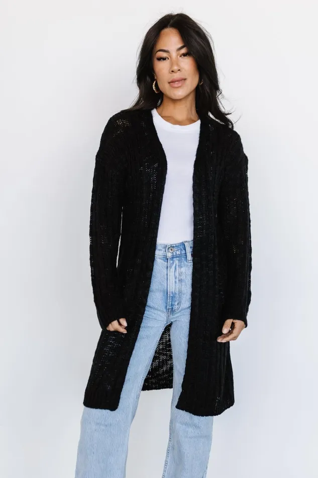 Devman Knit Cardigan Black Women Baltic Born Cardigans Devman Knit Cardigan Black Women Baltic Born Cardigans