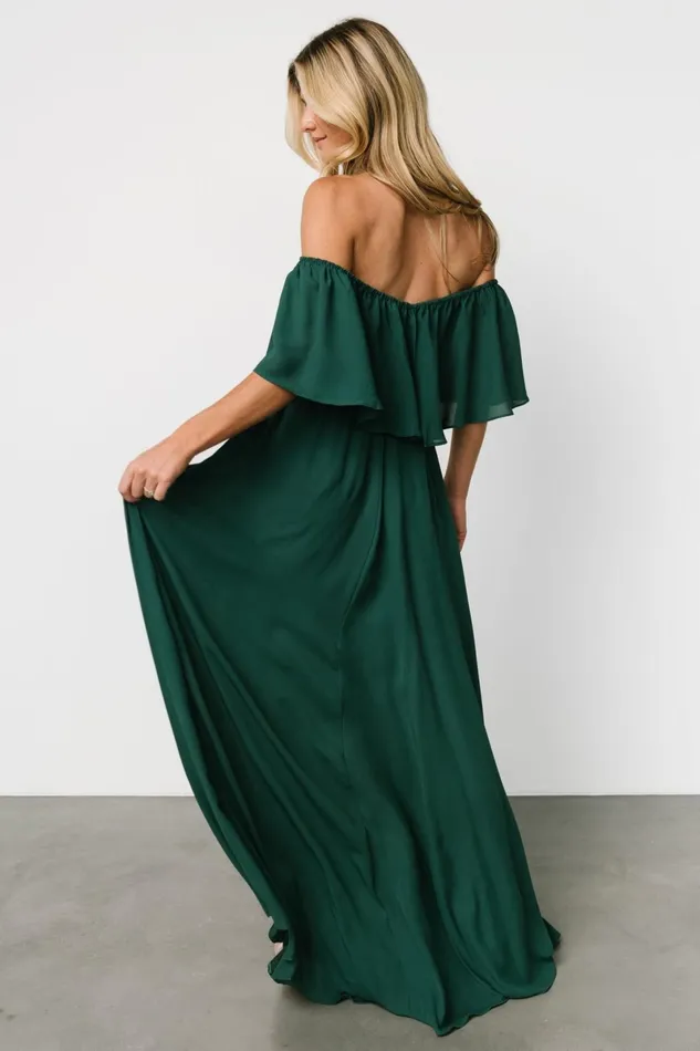 Diana Off Shoulder Maxi Dress Emerald Women Baltic Born Mother Of The Bride Diana Off Shoulder Maxi Dress Emerald Women Baltic Born Mother Of The Bride