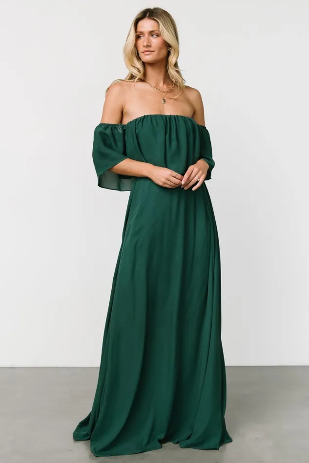 Diana Off Shoulder Maxi Dress Emerald Women Baltic Born Mother Of The Bride Diana Off Shoulder Maxi Dress Emerald Women Baltic Born Mother Of The Bride