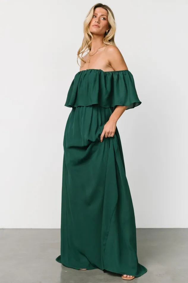 Diana Off Shoulder Maxi Dress Emerald Women Baltic Born Mother Of The Bride Diana Off Shoulder Maxi Dress Emerald Women Baltic Born Mother Of The Bride