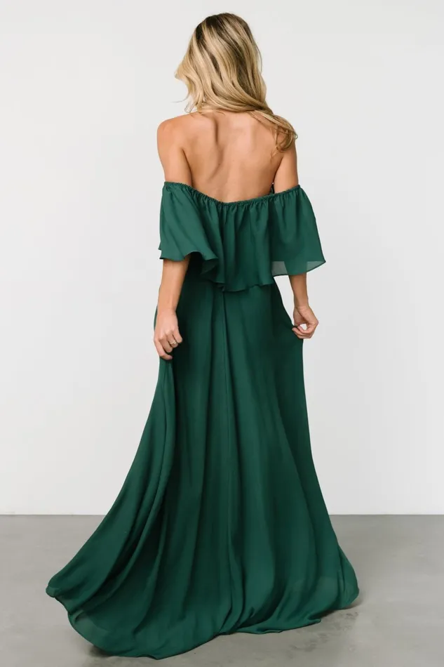 Diana Off Shoulder Maxi Dress Emerald Women Baltic Born Mother Of The Bride Diana Off Shoulder Maxi Dress Emerald Women Baltic Born Mother Of The Bride
