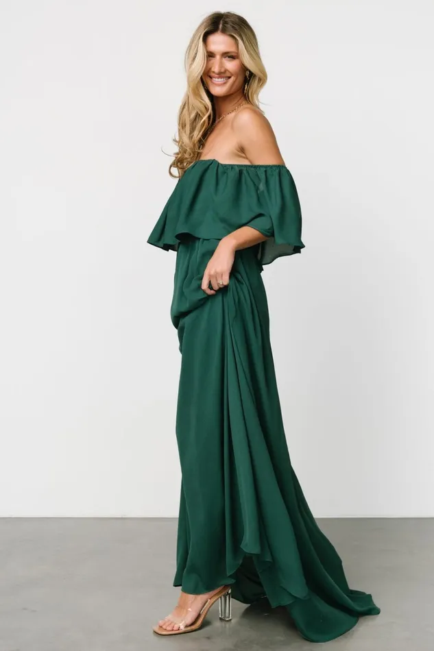 Diana Off Shoulder Maxi Dress Emerald Women Baltic Born Mother Of The Bride Diana Off Shoulder Maxi Dress Emerald Women Baltic Born Mother Of The Bride
