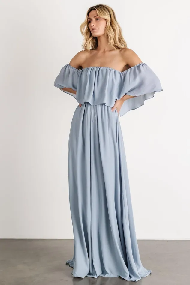 Diana Off Shoulder Maxi Dress Light Blue Women Baltic Born Mother Of The Bride Diana Off Shoulder Maxi Dress Light Blue Women Baltic Born Mother Of The Bride