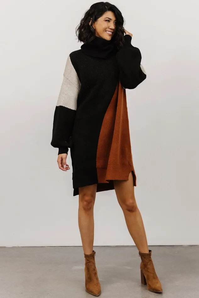 Diego Sweater Dress Black Multi Women Baltic Born Short Dresses Diego Sweater Dress Black Multi Women Baltic Born Short Dresses