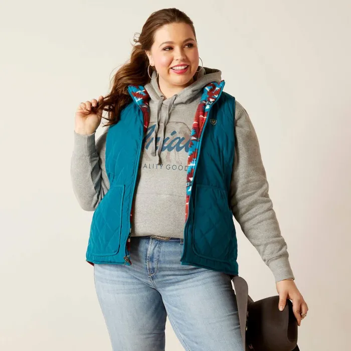 Dilon Reversible Insulated Vest Deep Lagoon Women Ariat Jackets and Vests