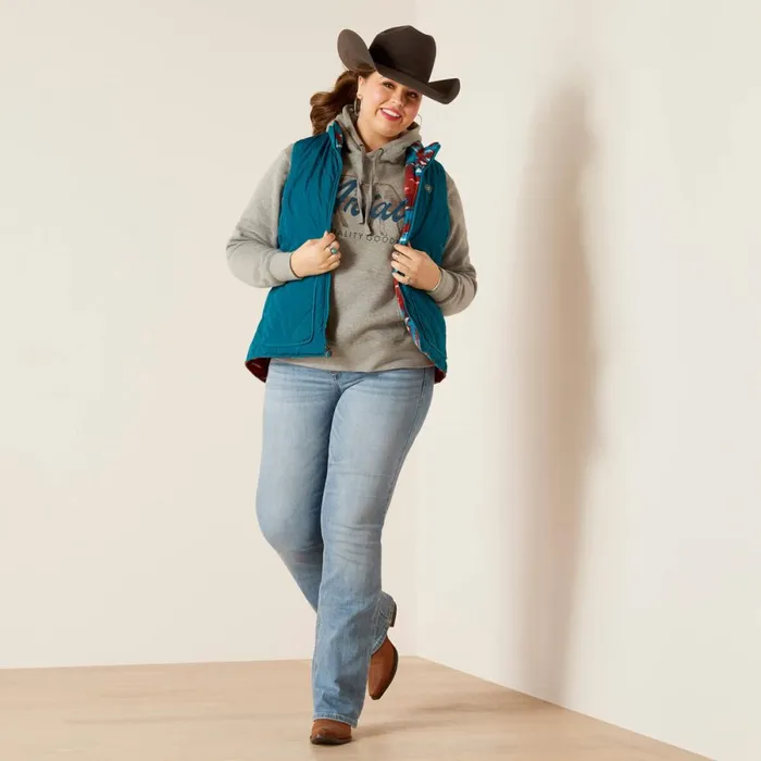 Dilon Reversible Insulated Vest Deep Lagoon Women Ariat Jackets and Vests