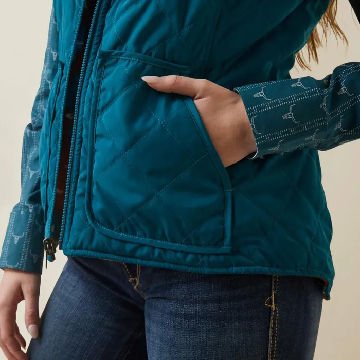 Dilon Reversible Insulated Vest Deep Lagoon Women Ariat Jackets and Vests