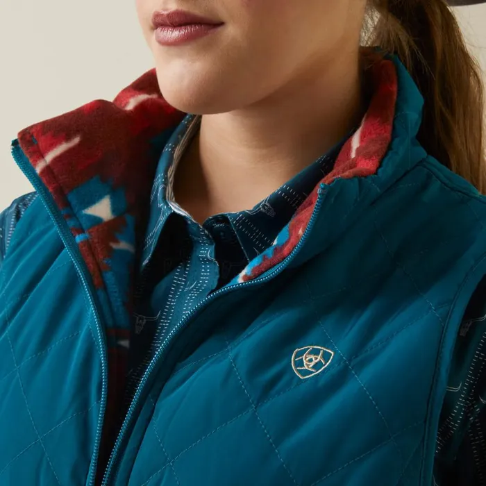 Dilon Reversible Insulated Vest Deep Lagoon Women Ariat Jackets and Vests