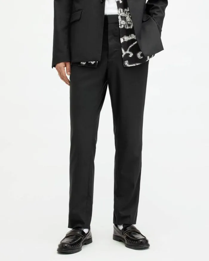 Dima Stretch Skinny Fit Pants Black Men AllSaints Pants