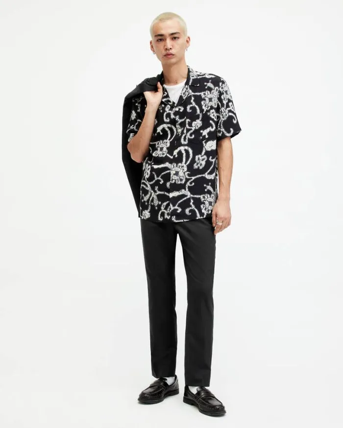 Dima Stretch Skinny Fit Pants Black Men AllSaints Pants