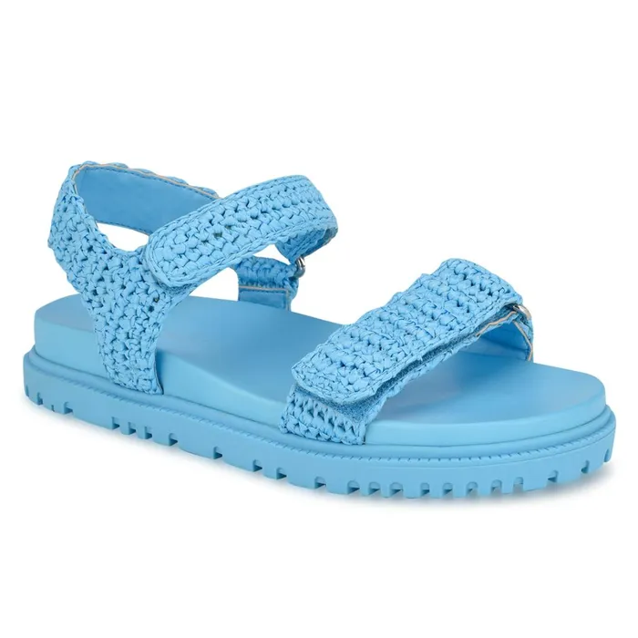 Dinrah Footbed Sandals Blue Women Nine West Casual Dinrah Footbed Sandals Blue Women Nine West Casual