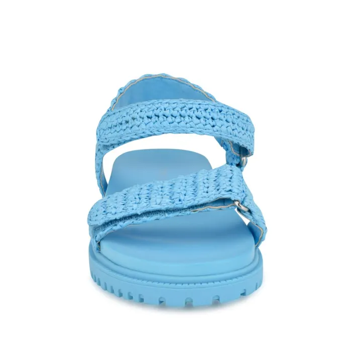 Dinrah Footbed Sandals Blue Women Nine West Casual Dinrah Footbed Sandals Blue Women Nine West Casual