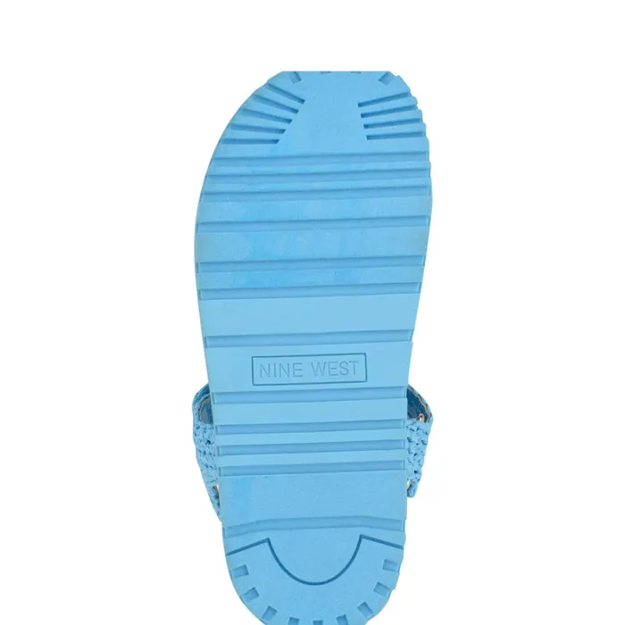 Dinrah Footbed Sandals Blue Women Nine West Casual Dinrah Footbed Sandals Blue Women Nine West Casual