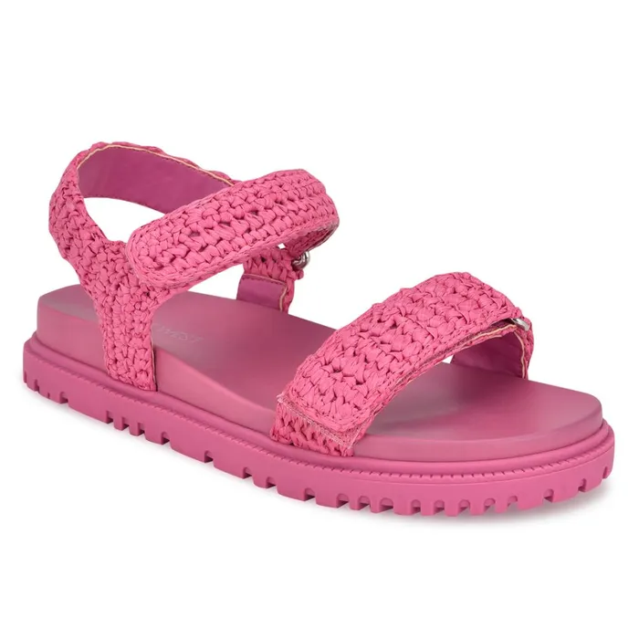 Dinrah Footbed Sandals Pink Women Nine West Low Heel