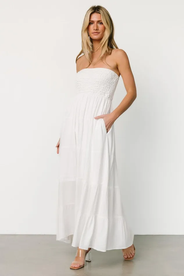 Domenica Strapless Maxi Dress Off White Women Baltic Born Bridal Domenica Strapless Maxi Dress Off White Women Baltic Born Bridal