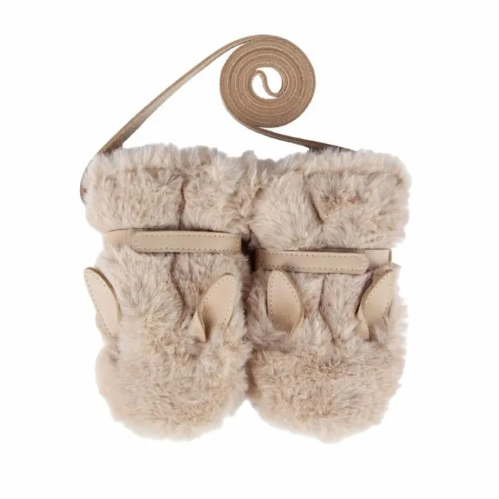 Donsje Amsterdam Accessories Baby Richy Mittens Warm Beige Soft Faux Fur