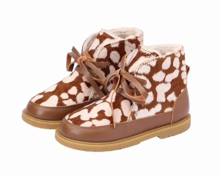 Donsje Amsterdam Ankle Boots Girls Buddy Exclusive Brown Spotted Cow Hair