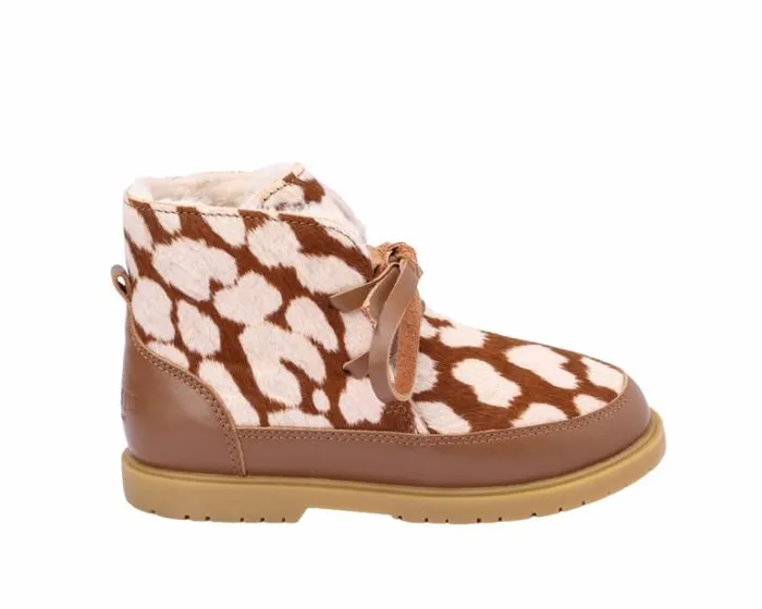 Donsje Amsterdam Ankle Boots Girls Buddy Exclusive Brown Spotted Cow Hair