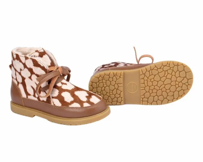 Donsje Amsterdam Ankle Boots Girls Buddy Exclusive Brown Spotted Cow Hair
